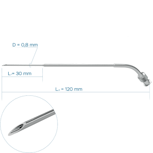 Игла инъекционная риноскопическая изогнутая 0,8 мм