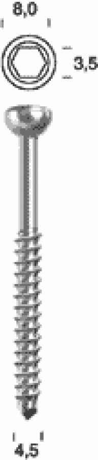 Винт маллеолярный, диам. 4,5 мм, дл.45/50 мм